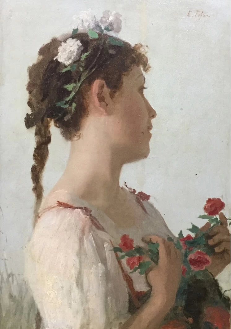 Edoardo Tofano-18-Fanciulla con fiori